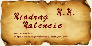 Miodrag Malenčić vizit kartica